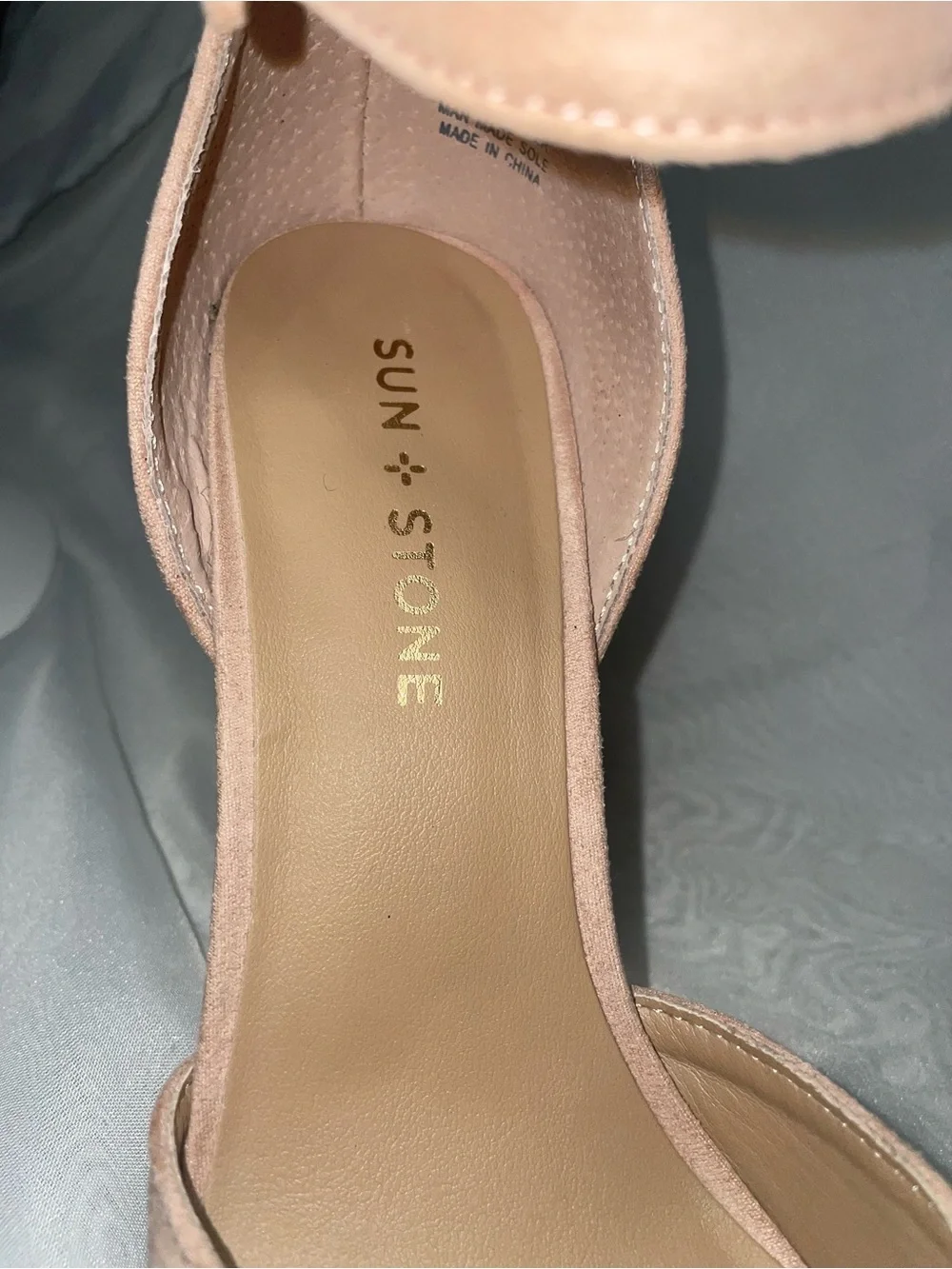 Sun + Stone Blush Pink Ankle-Strap Platform Pumps